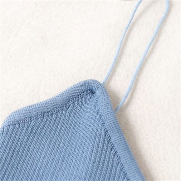 Spaghetti strap cami ribbed knit one size xs/small - Picture 2 of 7